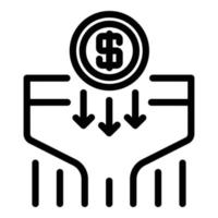 Marketing budget icon, outline style vector