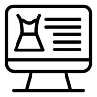 Online shop icon, outline style vector