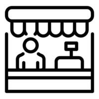 Shop assistant icon, outline style vector