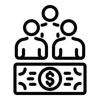 Customers money icon, outline style vector