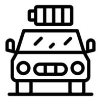 Full battery hybrid car icon, outline style vector