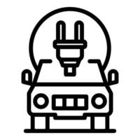 City hybrid car icon, outline style vector