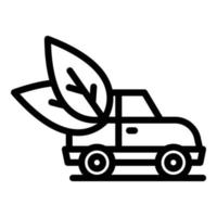 icono de coche híbrido ecológico, estilo de esquema vector