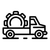 Hybrid tow truck icon, outline style vector