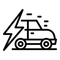 Electric car icon, outline style vector