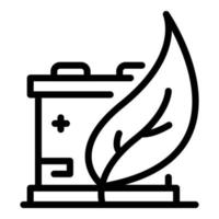 Eco leaf car battery icon, outline style vector