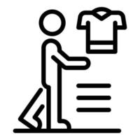 icono de cliente de la tienda de ropa, estilo de contorno vector