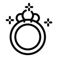 Pearl ring icon, outline style vector