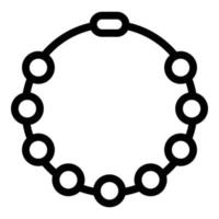 icono de collar de perlas de moda, estilo de contorno vector