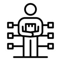 Multitasking man icon, outline style vector