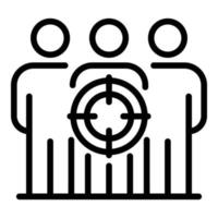 Target market people icon, outline style vector