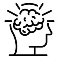 Idea brain icon, outline style vector