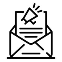Email marketing icon, outline style vector
