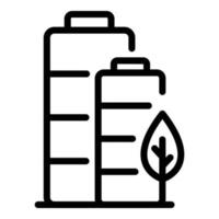 Full eco car battery icon, outline style vector