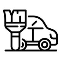 icono de coche de pintura, estilo de esquema vector