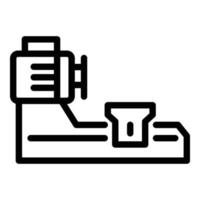 icono de torno industrial, estilo de esquema vector