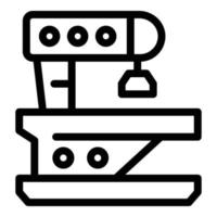 Cnc lathe icon, outline style vector