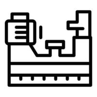 Workshop lathe icon, outline style vector