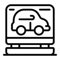 Online tire fitting icon, outline style vector