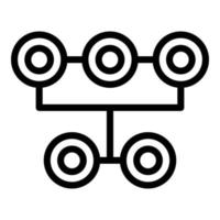icono de montaje de neumáticos de coche, estilo de esquema vector