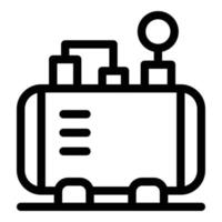 Pneumatic air compressor icon, outline style vector