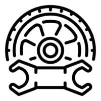 Key repair tire icon, outline style vector