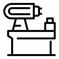 Automated lathe icon, outline style vector