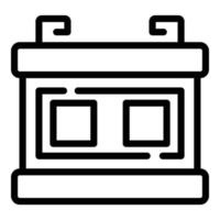 Car battery icon, outline style vector