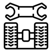 Rear tire fitting icon, outline style vector