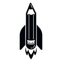 Start up pen rocket icon, simple style vector