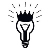 King bulb idea icon, simple style