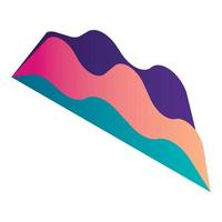 Gradient graph chart icon, isometric style vector