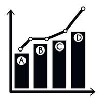 icono de gráfico de crecimiento, estilo simple vector