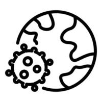 Pandemic world icon, outline style vector