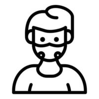 Boy with mask icon, outline style vector