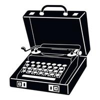 Case typewriter icon, simple style vector