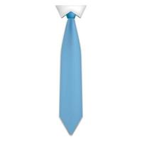 Blue necktie icon, realistic style vector