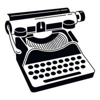 icono de máquina de escribir clásica, estilo simple vector