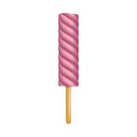 Marshmallow on stick icon, realistic style vector