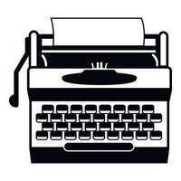 Antique typewriter icon, simple style vector