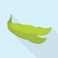 Green soybean icon, flat style vector