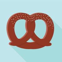 Salt pretzel icon, flat style vector