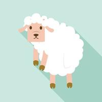 Leaving sad sheep icon, flat style vector