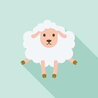 Shocked sheep icon, flat style vector