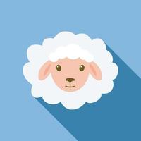 Sheep lying down icon, flat style vector