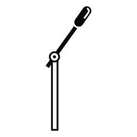 Microphone on stand icon, simple style vector