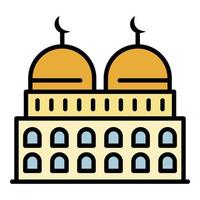 Two dome mosque icon color outline vector