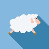 Sheep side view icon, flat style vector