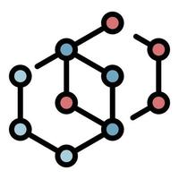 vector de esquema de color de icono de compuesto molecular