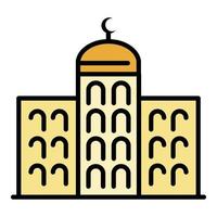 Arabic building icon color outline vector